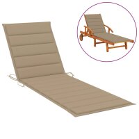 vidaXL Sonnenliegen-Auflage Beige 200x50x3 cm Oxford-Gewebe