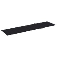 vidaXL Sonnenliegen-Auflage Schwarz 200x50x3 cm...