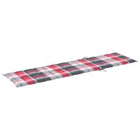 vidaXL Sonnenliegen-Auflage Rot Karomuster 200x50x3 cm...