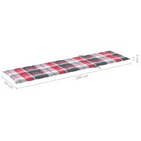 vidaXL Sonnenliegen-Auflage Rot Karomuster 200x50x3 cm Oxford-Gewebe