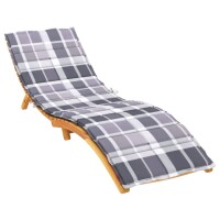 vidaXL Sonnenliegen-Auflage Grau Karomuster 200x50x3 cm Oxford-Gewebe