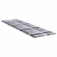 vidaXL Sonnenliegen-Auflage Grau Karomuster 200x50x3 cm Oxford-Gewebe