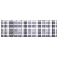 vidaXL Sonnenliegen-Auflage Grau Karomuster 200x50x3 cm Oxford-Gewebe