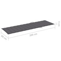 vidaXL Sonnenliegen-Auflage Anthrazit 200x60x3 cm Oxford-Gewebe