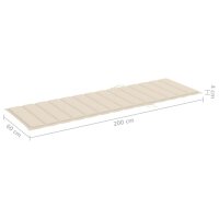 vidaXL Sonnenliegen-Auflage Creme 200x60x3 cm Oxford-Gewebe