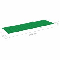 vidaXL Sonnenliegen-Auflage Gr&uuml;n 200x60x3 cm Oxford-Gewebe