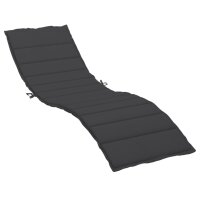 vidaXL Sonnenliegen-Auflage Schwarz 200x60x3 cm...