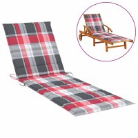 vidaXL Sonnenliegen-Auflage Rot Karomuster 200x60x3 cm...