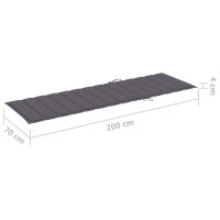 vidaXL Sonnenliegen-Auflage Anthrazit 200x70x3 cm Oxford-Gewebe