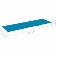 vidaXL Sonnenliegen-Auflage Blau 200x70x3 cm Oxford-Gewebe