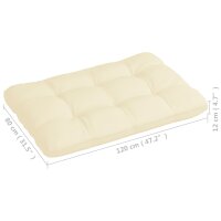 vidaXL Palettenkissen Creme 120x80x10 cm Stoff