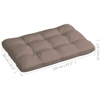 vidaXL Palettenkissen 3-tlg. Taupe Stoff