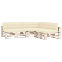 vidaXL Palettensofa-Auflagen 7 Stk. Creme