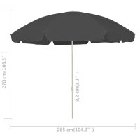vidaXL Strandschirm Anthrazit 300 cm