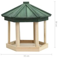 vidaXL Vogelfutterhaus Achteck Tanne Massivholz 33x30 cm