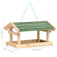 vidaXL Vogelfutterhaus Massivholz 35x29,5x21 cm