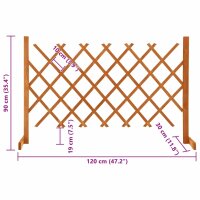 vidaXL Garten-Rankzaun Orange 120x90 cm Massivholz Tanne