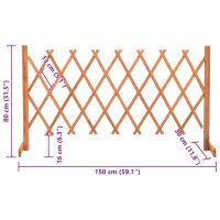 vidaXL Garten-Rankzaun Orange 150x80 cm Massivholz Tanne