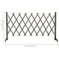 vidaXL Garten-Rankzaun Grau 150x80 cm Massivholz Tanne