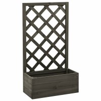 vidaXL Garten-Spalier mit Blumenkasten Grau 50x25x90 cm Tannenholz