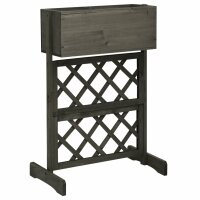 vidaXL Garten-Spalier mit Blumenkasten Grau 45x30x74 cm...