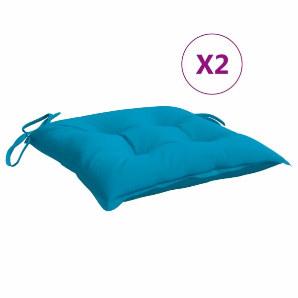 vidaXL Stuhlkissen 2 Stk. Hellblau 40x40x7 cm Oxford-Gewebe