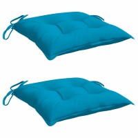 vidaXL Stuhlkissen 2 Stk. Hellblau 40x40x7 cm Oxford-Gewebe