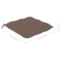 vidaXL Stuhlkissen 2 Stk. Taupe 40x40x7 cm Oxford-Gewebe