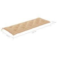 vidaXL Gartenbank-Auflage Beige 150x50x7 cm Oxford-Gewebe