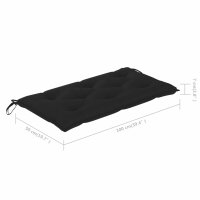 vidaXL Gartenbank-Auflage Schwarz 100 cm Oxford-Gewebe