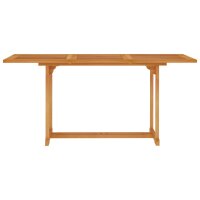 vidaXL Gartentisch 150x90x75 cm Teak Massivholz