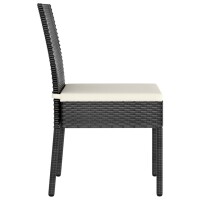 vidaXL Garten-Essst&uuml;hle 2 Stk. Poly Rattan Schwarz