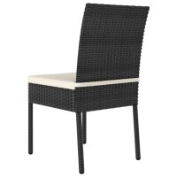 vidaXL Garten-Essst&uuml;hle 2 Stk. Poly Rattan Schwarz