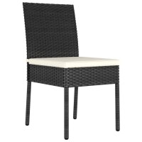 vidaXL Garten-Essst&uuml;hle 4 Stk. Poly Rattan Schwarz