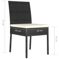 vidaXL Garten-Essst&uuml;hle 4 Stk. Poly Rattan Schwarz