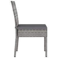 vidaXL Garten-Essst&uuml;hle 2 Stk. Poly Rattan Grau