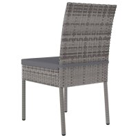 vidaXL Garten-Essst&uuml;hle 2 Stk. Poly Rattan Grau