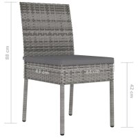 vidaXL Garten-Essst&uuml;hle 4 Stk. Poly Rattan Grau