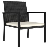 vidaXL Garten-Essstühle 2 Stk. Poly Rattan Schwarz