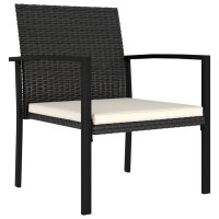 vidaXL Garten-Essst&uuml;hle 4 Stk. Poly Rattan Schwarz