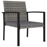 vidaXL Garten-Essstühle 2 Stk. Poly Rattan Grau