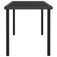 vidaXL Garten-Esstisch Schwarz 180x70x73 cm Poly Rattan