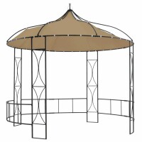 vidaXL Pavillon 300x290 cm Taupe Rund