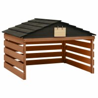 vidaXL M&auml;hroboter-Garage Schwarz und Braun 78x74x54 cm Tannenholz