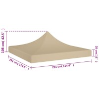 vidaXL Partyzelt-Dach 3x3 m Beige 270 g/m&sup2;