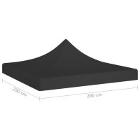 vidaXL Partyzelt-Dach 3x3 m Schwarz 270 g/m&sup2;