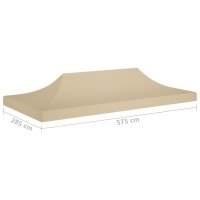 vidaXL Partyzelt-Dach 6x3 m Beige 270 g/m&sup2;