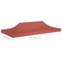 vidaXL Partyzelt-Dach 6x3 m Terrakotta-Rot 270 g/m&sup2;