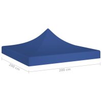 WOWONA Partyzelt-Dach 2x2 m Blau 270 g/m&sup2;