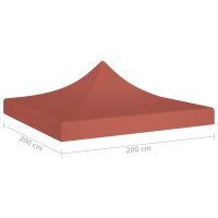 vidaXL Partyzelt-Dach 2x2 m Terracotta-Rot 270 g/m&sup2;